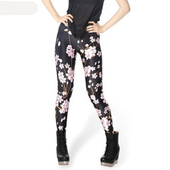 Printed Plum 3D Tattoo Leggings