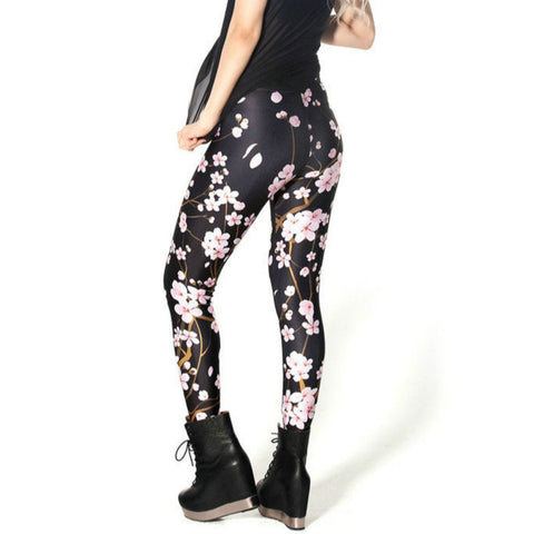 Printed Plum 3D Tattoo Leggings