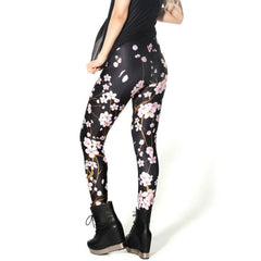 Printed Plum 3D Tattoo Leggings