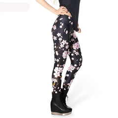 Printed Plum 3D Tattoo Leggings