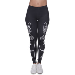 Printed Cat Symbols Tattoo Leggings