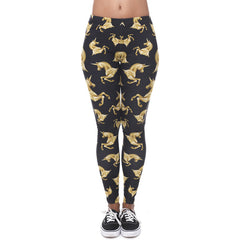 Printed Cat Symbols Tattoo Leggings
