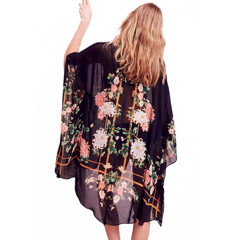 Floral Summer Long Kimono Cardigan