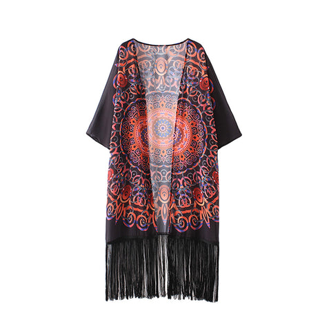 Vintage Women Chiffon Kimono Cardigan