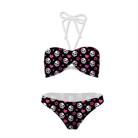 Sexy Finger Printed Tattoo Swimsuit