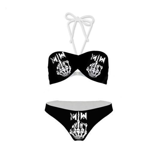 Sexy Finger Printed Tattoo Swimsuit