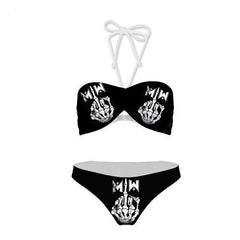 Sexy Finger Printed Tattoo Swimsuit