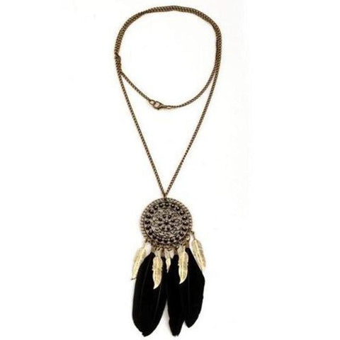 Bohemian Vintage Turkish Feather Necklace