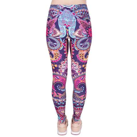 Printed Flowers Pink Tattoo Leggings