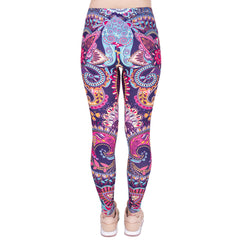Printed Flowers Pink Tattoo Leggings