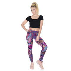 Printed Flowers Pink Tattoo Leggings