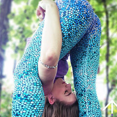 Blue Printed Leggings Mermaid Pants