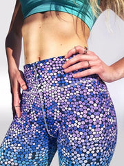 Blue Printed Leggings Mermaid Pants