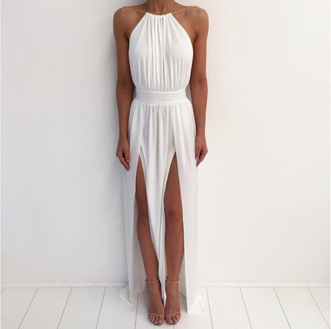 Sexy White Boho Maxi Dress