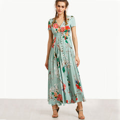 V-neck Boho Maxi Dress