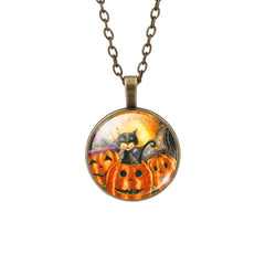 Cat & Pumpkin Necklace