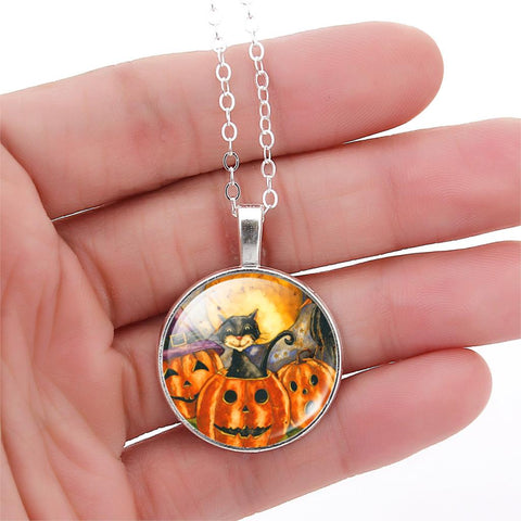 Cat & Pumpkin Necklace