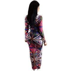 Bodycon Printed Tribal Tattoo Dress