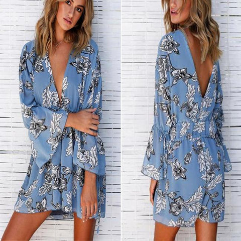 Deep V-neck Boho Jumpsuit