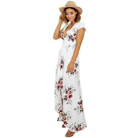 V-neck Boho Maxi