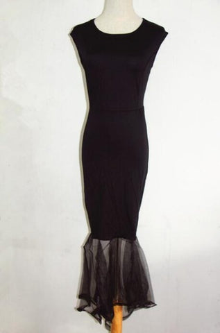 Tulle Sleeveless Fishtail Dress