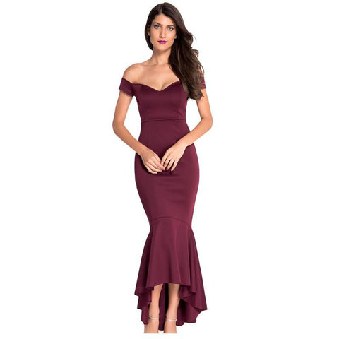 Off-Shoulder Mermaid Jersey Dress