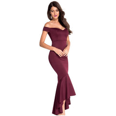 Off-Shoulder Mermaid Jersey Dress