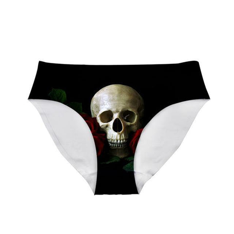 Cute 3D Skull Printed Tattoo Underwear