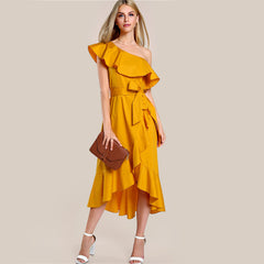 One Shoulder Fishtail Dress
