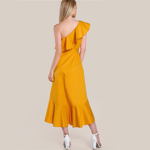 One Shoulder Fishtail Dress