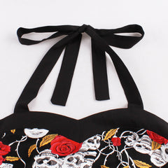 3D Skull Floral Tattoo Dress