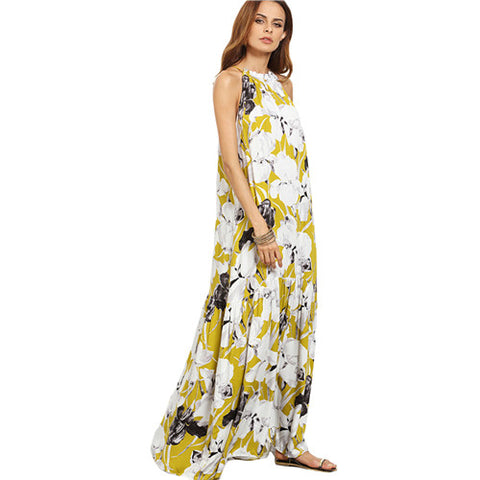 Summer Sleeveless Boho Style Maxi Dress