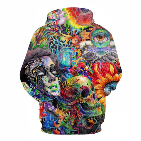 Skull 3D Tattoo Hoodies Sweatshirts