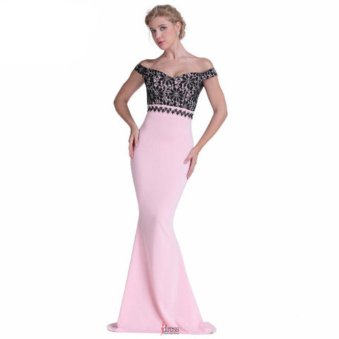 Pink Patchwork Lace Maxi Dress
