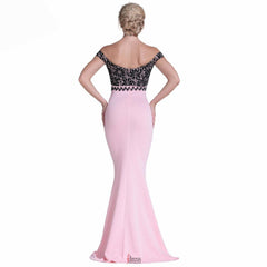 Pink Patchwork Lace Maxi Dress