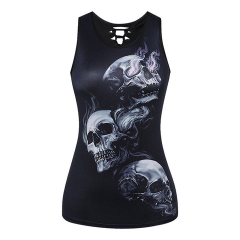 3D Skull Tattoo Tank Tops