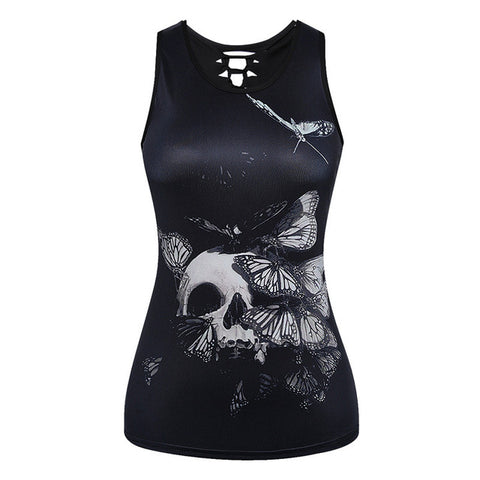 3D Skull Tattoo Tank Tops