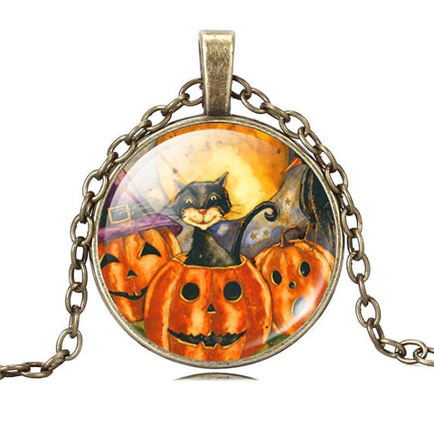 Cat & Pumpkin Necklace