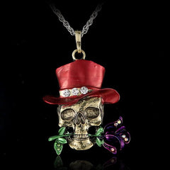 Halloween Skull Hat Necklace