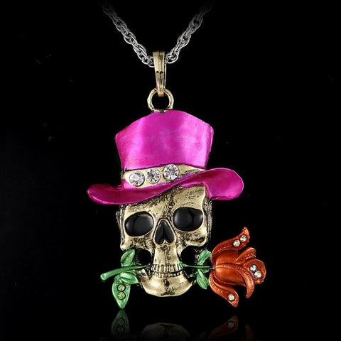 Halloween Skull Hat Necklace