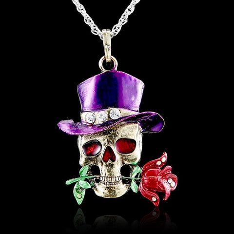 Halloween Skull Hat Necklace