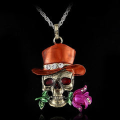 Halloween Skull Hat Necklace