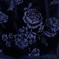 Velvet Blue Floral Velvet Mermaid Dress