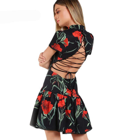 Fit & Flare Floral Mermaid Dress