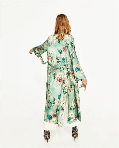 Long Boho Style Blouse Cardigan