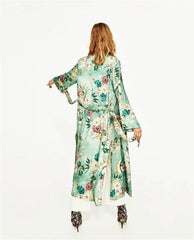 Long Boho Style Blouse Cardigan