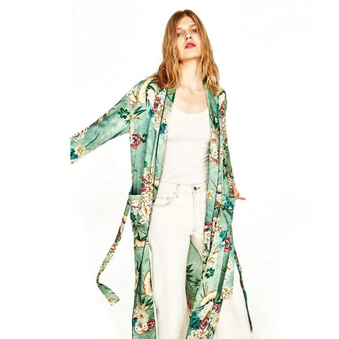 Long Boho Style Blouse Cardigan