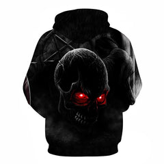 Red Eyes Skull 3D Tattoo Hoodies