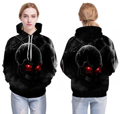 Red Eyes Skull 3D Tattoo Hoodies