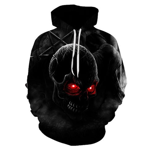 Red Eyes Skull 3D Tattoo Hoodies